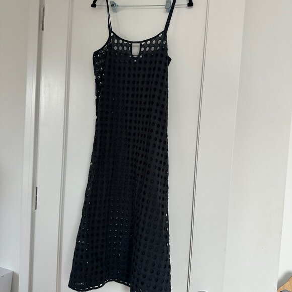 NWOT Solid & Striped Annika Midi Dress Black Eyelet Spaghetti Strap Size Small - Picture 3 of 9